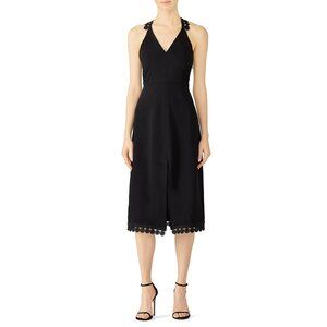 N12H Womens Royal Suite Black Sleeveless Dress Back Crisscross Straps size Small